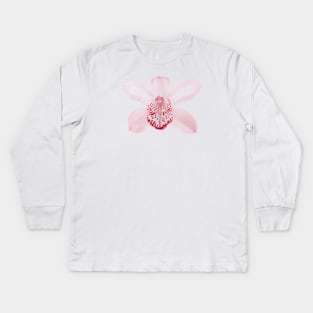Light Pink Orchid Flower Element Kids Long Sleeve T-Shirt